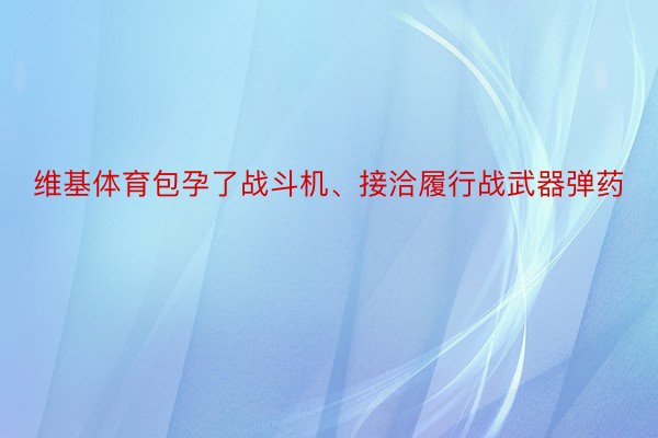 维基体育包孕了战斗机、接洽履行战武器弹药