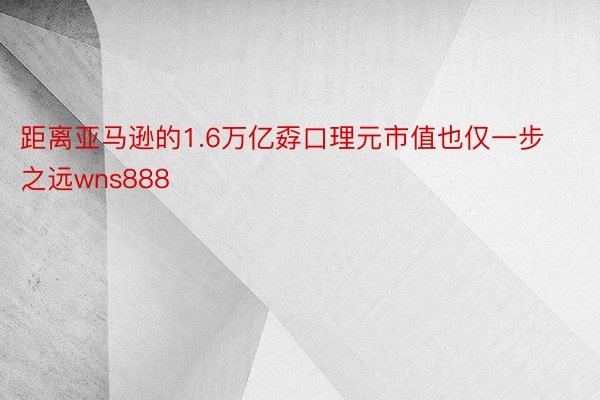 距离亚马逊的1.6万亿孬口理元市值也仅一步之远wns888