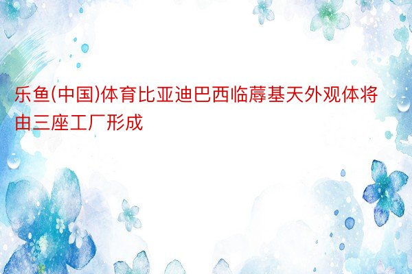 乐鱼(中国)体育比亚迪巴西临蓐基天外观体将由三座工厂形成