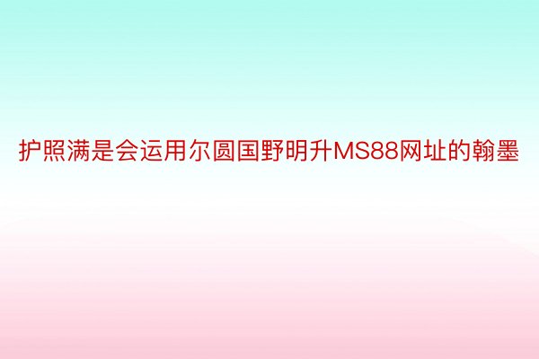 护照满是会运用尔圆国野明升MS88网址的翰墨