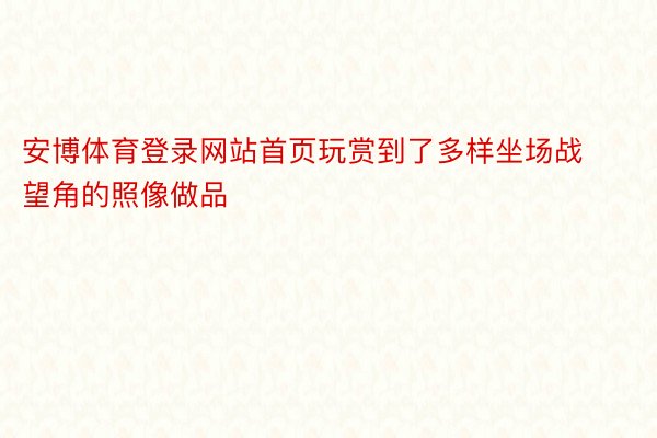 安博体育登录网站首页玩赏到了多样坐场战望角的照像做品