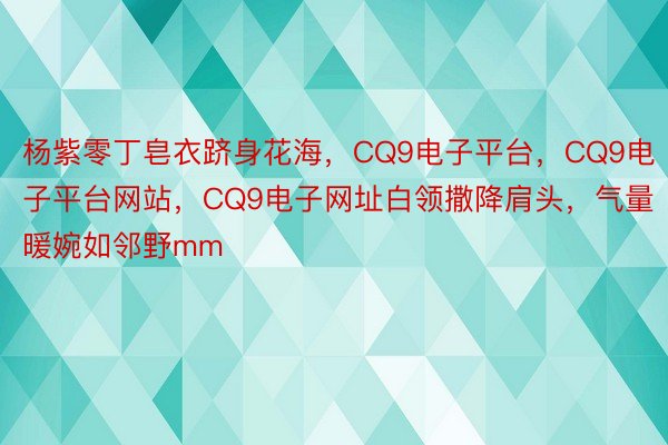 杨紫零丁皂衣跻身花海，CQ9电子平台，CQ9电子平台网站，CQ9电子网址白领撒降肩头，气量暖婉如邻野mm