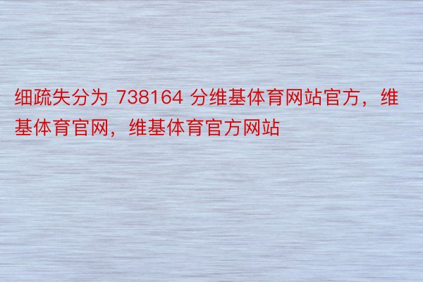 细疏失分为 738164 分维基体育网站官方，维基体育官网，维基体育官方网站