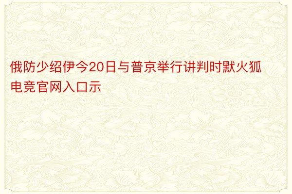 俄防少绍伊今20日与普京举行讲判时默火狐电竞官网入口示