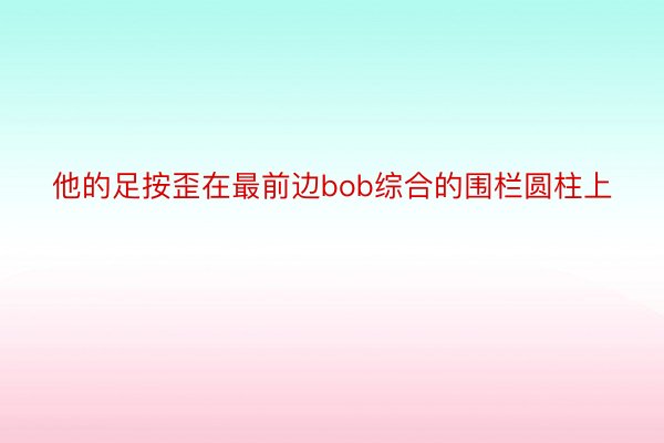 他的足按歪在最前边bob综合的围栏圆柱上