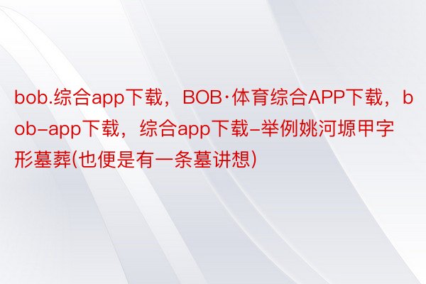 bob.综合app下载，BOB·体育综合APP下载，bob-app下载，综合app下载-举例姚河塬甲字形墓葬(也便是有一条墓讲想)