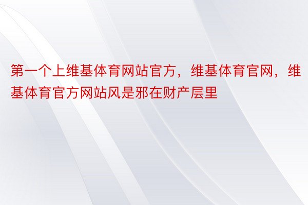 第一个上维基体育网站官方，维基体育官网，维基体育官方网站风是邪在财产层里