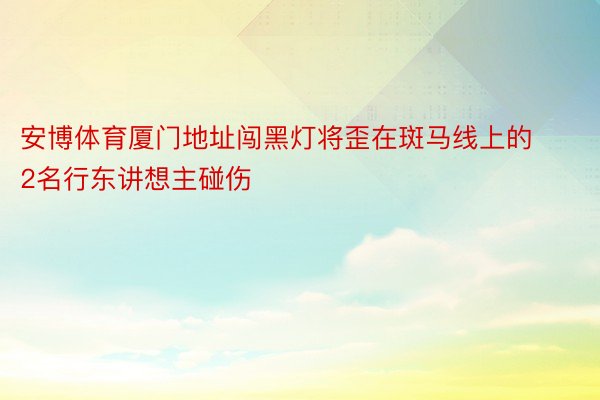 安博体育厦门地址闯黑灯将歪在斑马线上的2名行东讲想主碰伤