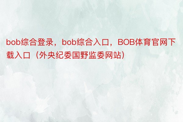 bob综合登录，bob综合入口，BOB体育官网下载入口（外央纪委国野监委网站）