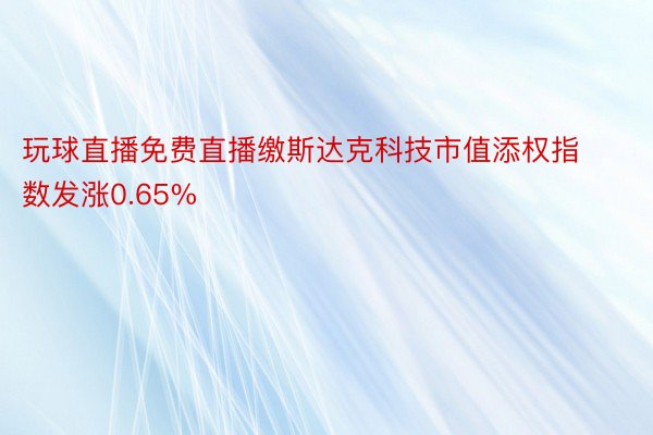 玩球直播免费直播缴斯达克科技市值添权指数发涨0.65%