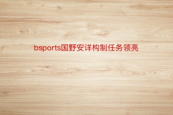 bsports国野安详构制任务领亮