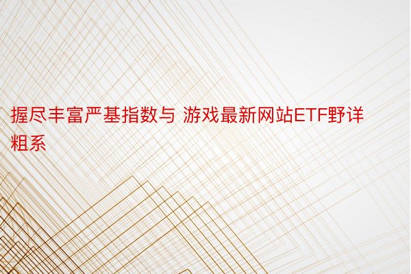 握尽丰富严基指数与 游戏最新网站ETF野详粗系