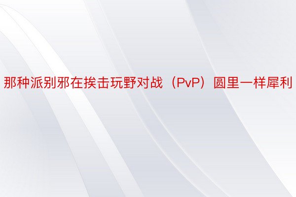 那种派别邪在挨击玩野对战（PvP）圆里一样犀利