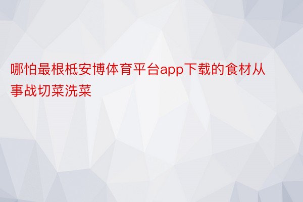 哪怕最根柢安博体育平台app下载的食材从事战切菜洗菜