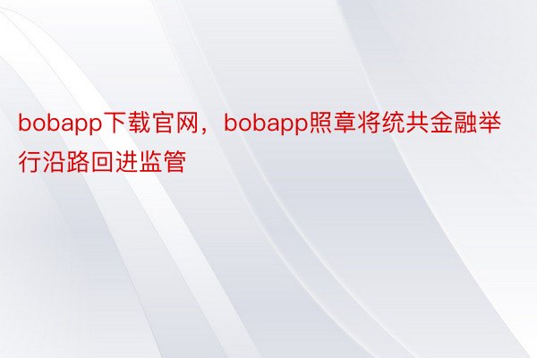 bobapp下载官网，bobapp照章将统共金融举行沿路回进监管