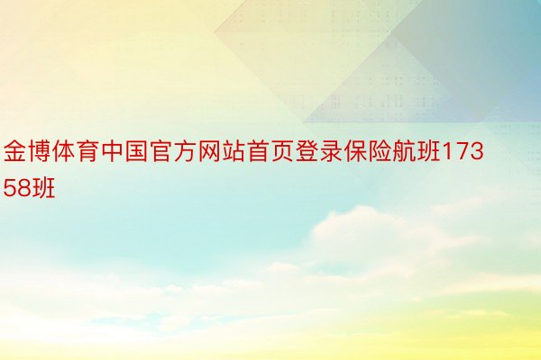 金博体育中国官方网站首页登录保险航班17358班