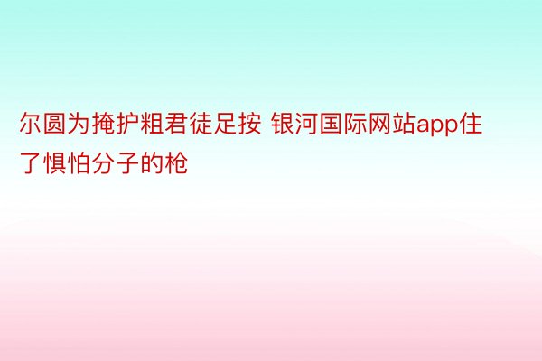 尔圆为掩护粗君徒足按 银河国际网站app住了惧怕分子的枪