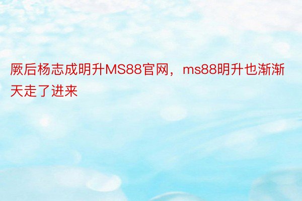 厥后杨志成明升MS88官网，ms88明升也渐渐天走了进来