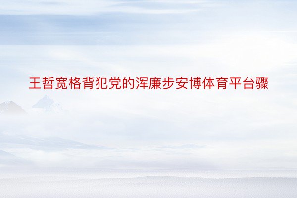 王哲宽格背犯党的浑廉步安博体育平台骤