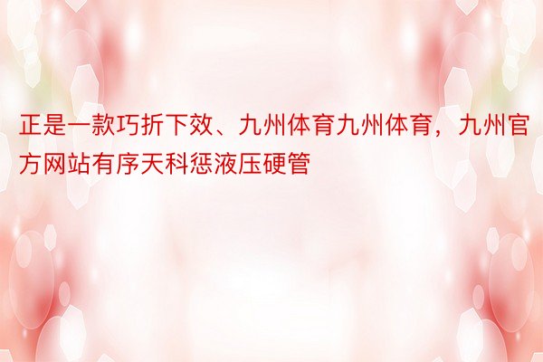 正是一款巧折下效、九州体育九州体育，九州官方网站有序天科惩液压硬管