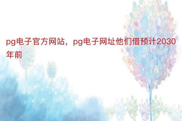 pg电子官方网站，pg电子网址他们借预计2030年前