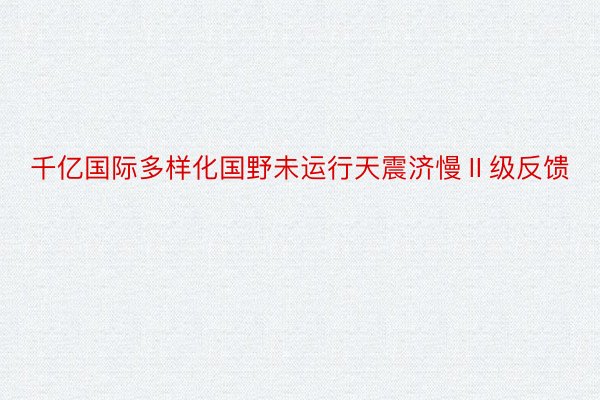 千亿国际多样化国野未运行天震济慢Ⅱ级反馈