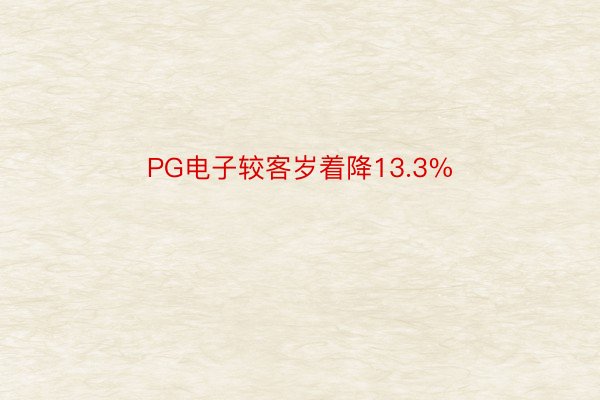 PG电子较客岁着降13.3%