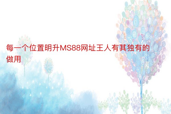 每一个位置明升MS88网址王人有其独有的做用