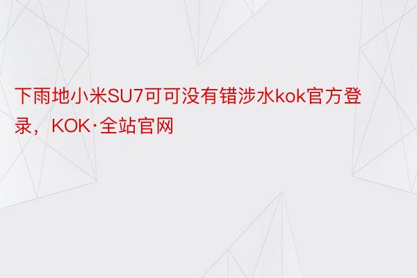 下雨地小米SU7可可没有错涉水kok官方登录，KOK·全站官网