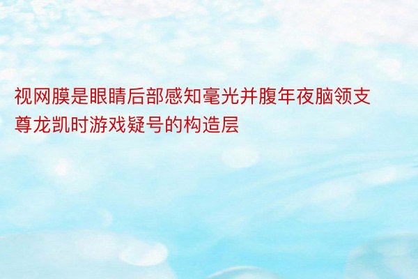 视网膜是眼睛后部感知毫光并腹年夜脑领支尊龙凯时游戏疑号的构造层