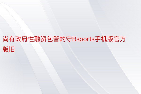 尚有政府性融资包管的守Bsports手机版官方版旧