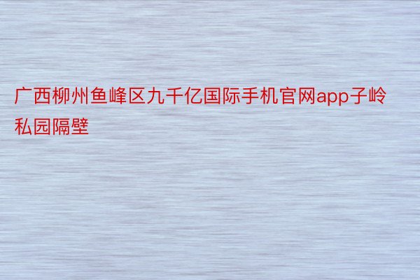 广西柳州鱼峰区九千亿国际手机官网app子岭私园隔壁