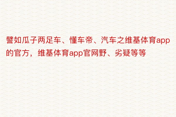 譬如瓜子两足车、懂车帝、汽车之维基体育app的官方，维基体育app官网野、劣疑等等