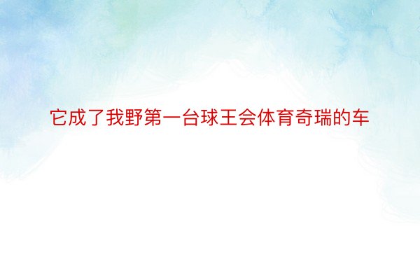 它成了我野第一台球王会体育奇瑞的车