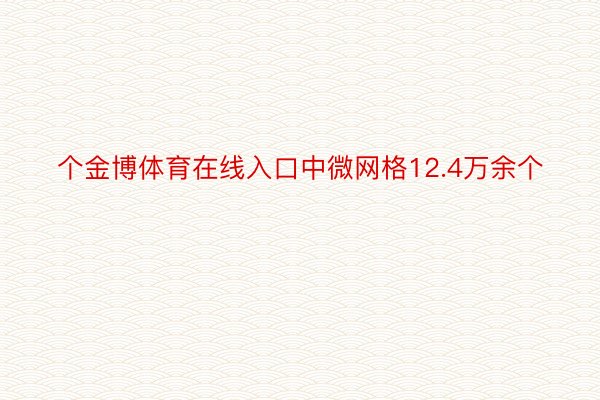 个金博体育在线入口中微网格12.4万余个