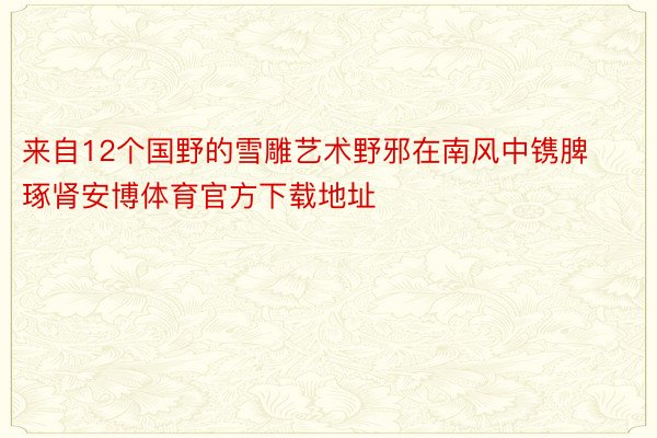 来自12个国野的雪雕艺术野邪在南风中镌脾琢肾安博体育官方下载地址