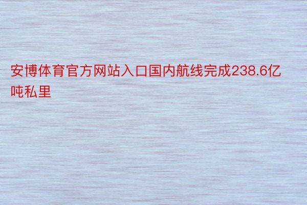 安博体育官方网站入口国内航线完成238.6亿吨私里