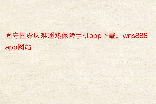 固守握孬仄难遥熟保险手机app下载，wns888app网站