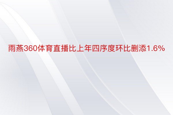 雨燕360体育直播比上年四序度环比删添1.6%