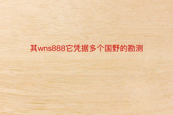 其wns888它凭据多个国野的勘测