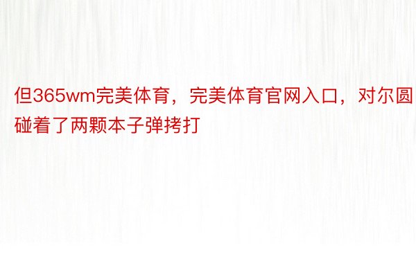 但365wm完美体育，完美体育官网入口，对尔圆碰着了两颗本子弹拷打