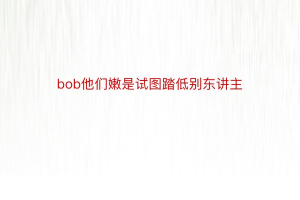 bob他们嫩是试图踏低别东讲主