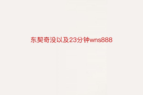 东契奇没以及23分钟wns888