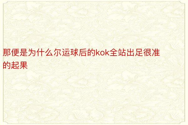 那便是为什么尔运球后的kok全站出足很准的起果