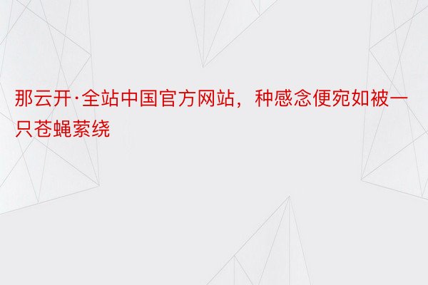 那云开·全站中国官方网站，种感念便宛如被一只苍蝇萦绕