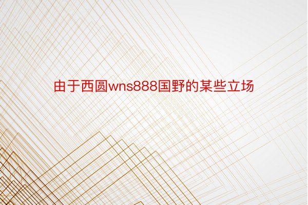 由于西圆wns888国野的某些立场