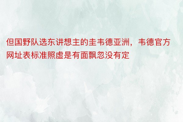 但国野队选东讲想主的圭韦德亚洲，韦德官方网址表标准照虚是有面飘忽没有定