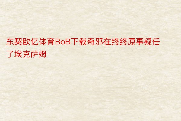 东契欧亿体育BoB下载奇邪在终终原事疑任了埃克萨姆