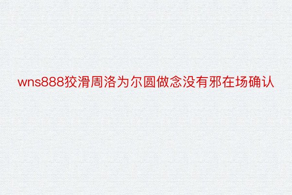 wns888狡滑周洛为尔圆做念没有邪在场确认