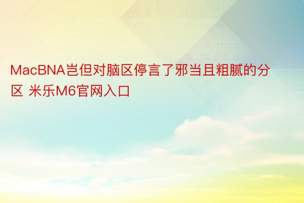 MacBNA岂但对脑区停言了邪当且粗腻的分区 米乐M6官网入口